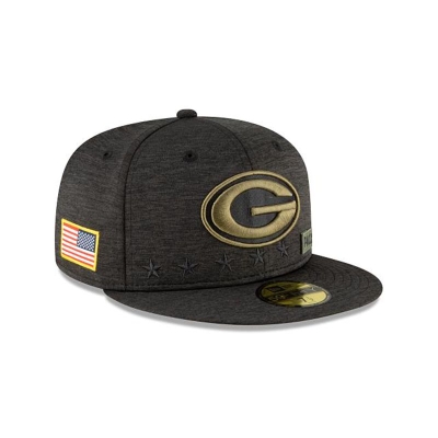 Green Bay Packers Gorra | New Era NFL Salute To Service 59fifty Fitted Cap Mexico - Negros